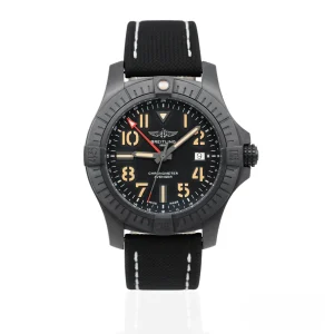 CleanFactory BREITLING AVENGER GMT 45 V32395 Missione Notturna Titanio Quadrante Nero Arabo
