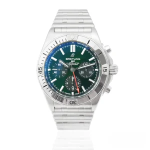 CleanFactory BREITLING CHRONOMAT AB0134 B01 Acciaio Inossidabile 42mm Quadrante Verde