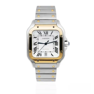 CleanFactory CARTIER SANTOS DE CARTIER W2SA0009 ‘Large’ Acciaio e Oro Giallo 39.8mm Quadrante Argento