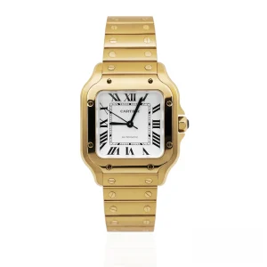 CleanFactory CARTIER SANTOS DE CARTIER WGSA0030 35mm Oro Giallo 18ct ‘Medium’ Quadrante Argento con Numeri Romani