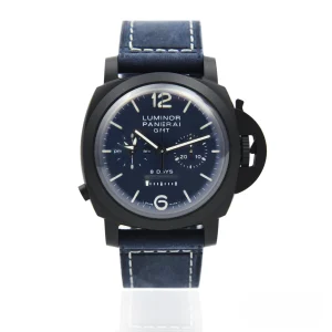 CleanFactory PANERAI LUMINOR CHRONO PAM01135 Monopulsante 8 Giorni GMT Blu Notte EDIZIONE LIMITATA 44mm Quadrante Blu Profondo