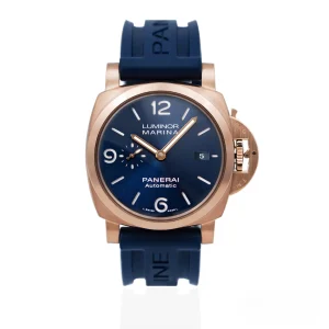 CleanFactory PANERAI LUMINOR PAM01112 Marina Goldtech 44mm Oro Rosa 18ct Quadrante Blu