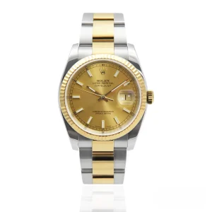 CleanFactory ROLEX DATEJUST 116233 36mm Bimetallo Quadrant Champagne