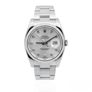 CleanFactory ROLEX DATEJUST 116234 Acciaio 36mm Quadrante Argento Diamanti
