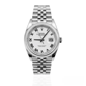 CleanFactory ROLEX DATEJUST 126200 36mm Acciaio Inossidabile Quadrante Bianco