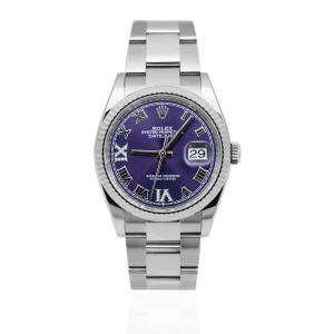CleanFactory ROLEX DATEJUST 126234 36mm Quadranti Romani Diamanti Melanzana