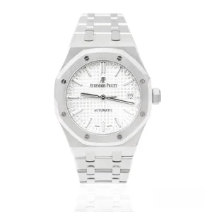 CleanFactory AUDEMARS PIGUET ROYAL OAK 15450ST.OO.1256ST.01.A Acciaio 37mm Quadrante Bianco Grande Tapisserie