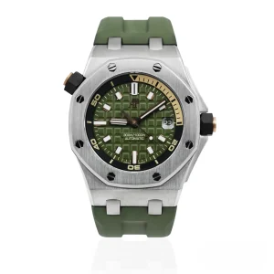 CleanFactory AUDEMARS PIGUET ROYAL OAK OFFSHORE 15720ST.OO.A052CA.01 Subacqueo Acciaio Inossidabile 42mm Quadrante Verde Kaki ‘Méga Tapisserie’