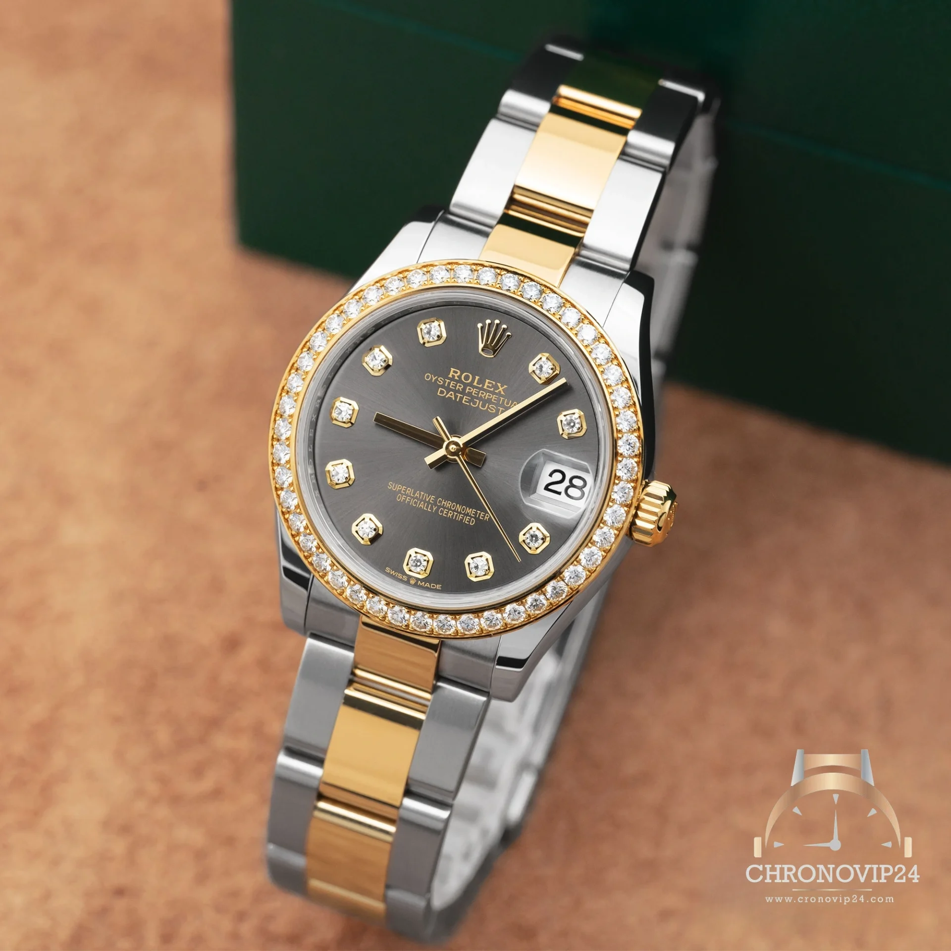 CleanFactory ROLEX DATEJUST 278383RBR 31mm Quadrante Diamanti Grigio Scuro Fabbrica 2 CleanFactory ROLEX DATEJUST 278383RBR 31mm Quadrante Diamanti Grigio Scuro Fabbrica - immagine 2