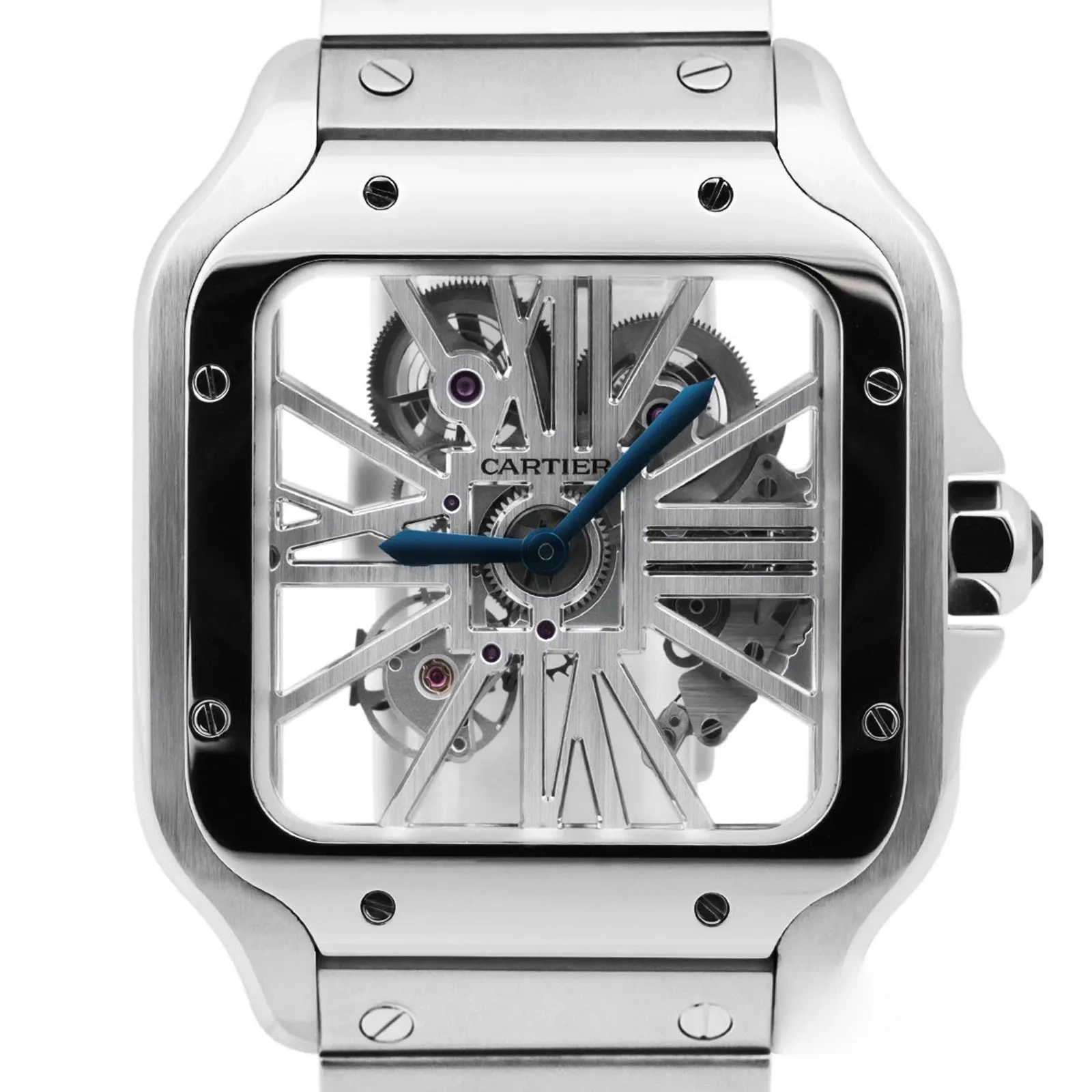 CleanFactory CARTIER SANTOS DE CARTIER WHSA0015 39.8mm Acciaio 'Large' Quadro Scheletrato 7 CleanFactory CARTIER SANTOS DE CARTIER WHSA0015 39.8mm Acciaio 'Large' Quadro Scheletrato - immagine 7